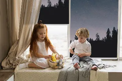 Estores de rolo blackout para porta de varanda Céu estrelado