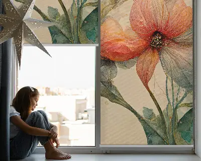 Estores de rolo blackout para porta de varanda Flor
