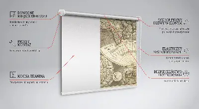 Estores de rolo interiores blackout Mapa-múndi