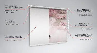 Estores de rolo interiores blackout para janela Jardim das Cerejeiras em Flor