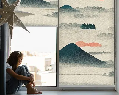 Estores de rolo em tecido blackout Montanhas Pintadas