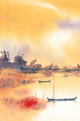 Estores de rolo interiores blackout Pôr do sol sobre o lago