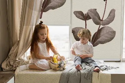 Estores de rolo blackout para porta de varanda Flor caindo