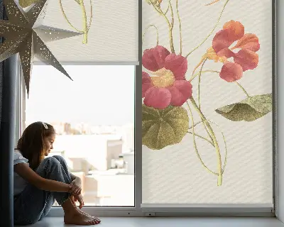 Estores de rolo interiores blackout para janela Flor