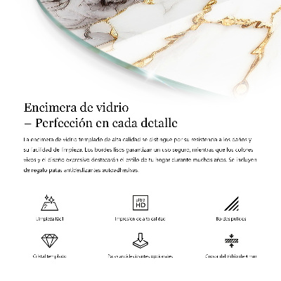 Tampo para mesa redondo Preto sólido elegante