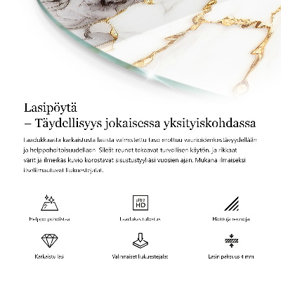 Tampo para mesa redondo Preto sólido elegante