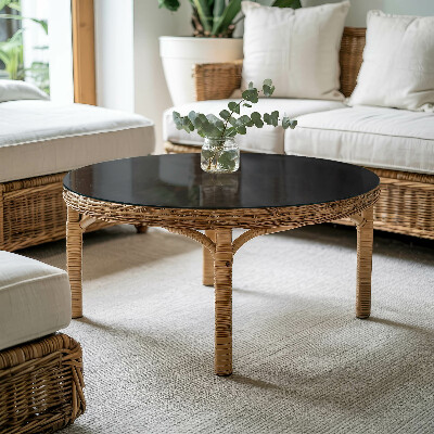 Tampo para mesa redondo Preto sólido elegante