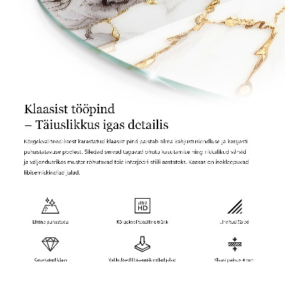 Tampo para mesa redondo Composição gráfica em mármore