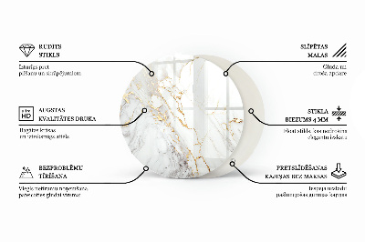 Tampo para mesa redondo Composição gráfica em mármore