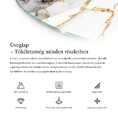 Tampo para mesa redondo Mármore com veios delicados