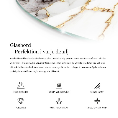 Tampo para mesa redondo Mármore com veios delicados