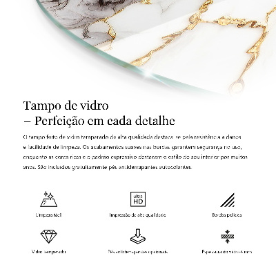 Tampo para mesa redondo Madeira em harmonia com resina