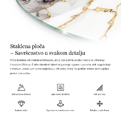 Tampo de mesa redondo Motivo de textura de pedra