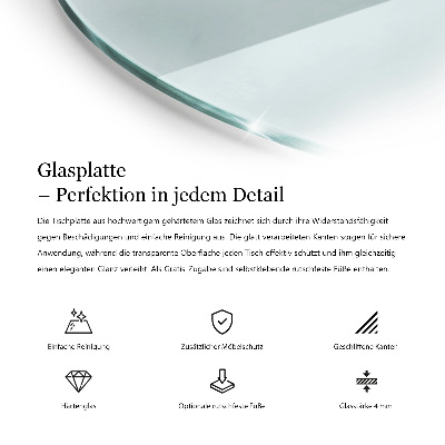 Tampo de mesa redondo transparente