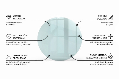 Tampo de mesa redondo transparente