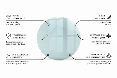 Tampo de mesa redondo transparente
