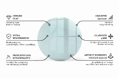 Tampo de mesa redondo transparente