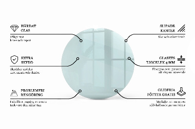 Tampo de mesa redondo transparente