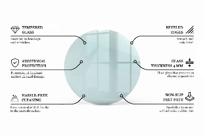 Tampo de mesa redondo transparente