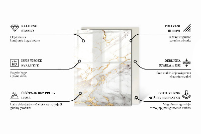 Tampo decorativo para mesa Mármore com veios delicados