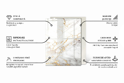 Tampo decorativo para mesa Mármore com veios delicados
