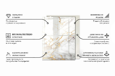 Tampo de mesa com impressão Veios de mármore no design