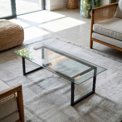 Tampo de vidro retangular transparente