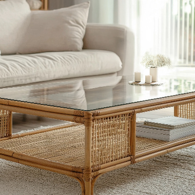 Tampo de vidro retangular transparente