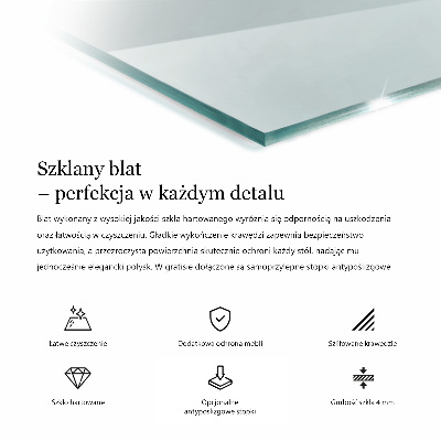 Tampo de vidro retangular transparente