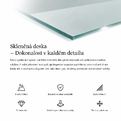 Tampo de vidro retangular transparente