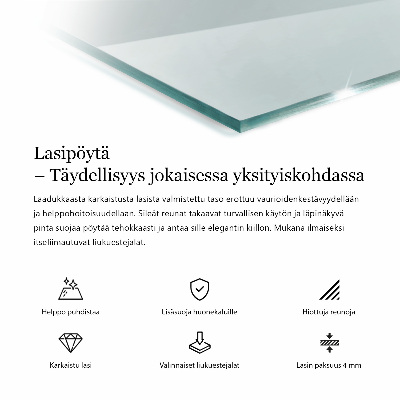 Tampo de vidro retangular transparente