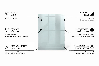 Tampo de vidro retangular transparente