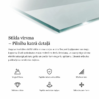 Tampo de vidro retangular transparente