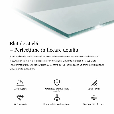 Tampo de vidro retangular transparente