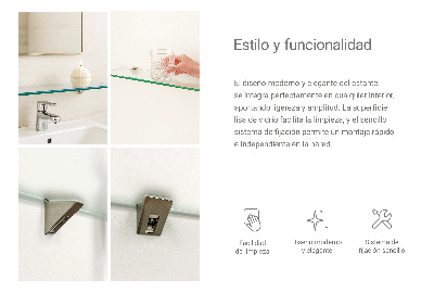 Estante em vidro de parede Semitransparente