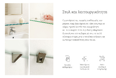 Estante em vidro de parede Semitransparente