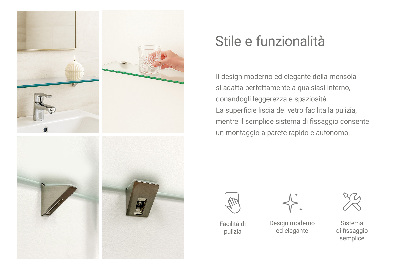 Estante em vidro de parede Semitransparente