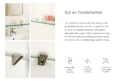 Estante em vidro de parede Semitransparente