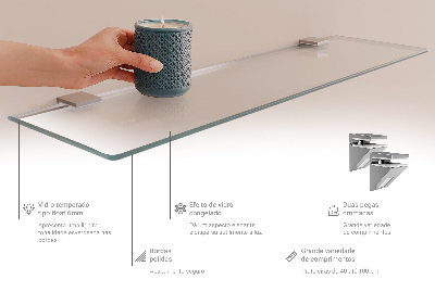 Estante em vidro de parede Semitransparente