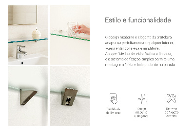 Estante em vidro de parede Semitransparente