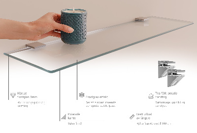 Estante em vidro de parede Semitransparente