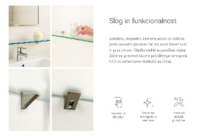 Estante em vidro de parede Semitransparente