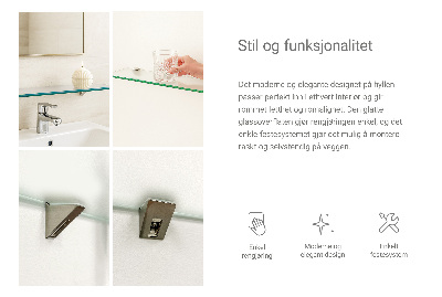 Estante em vidro de parede Semitransparente