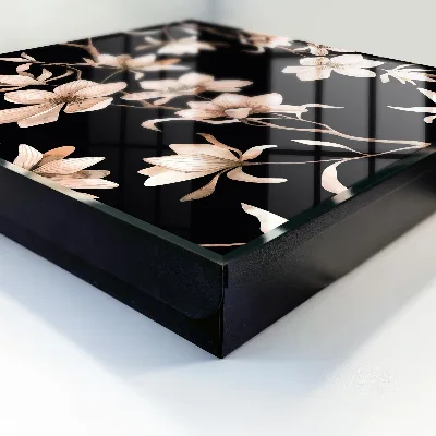 Caixa para chaves Flores creme