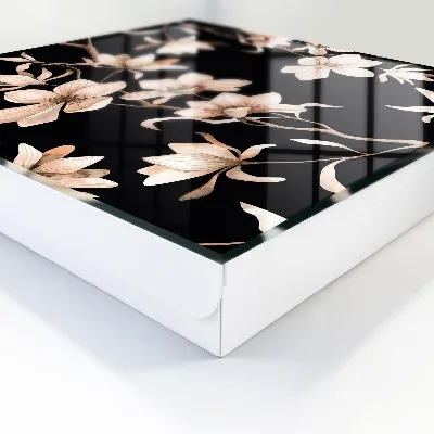 Caixa para chaves Flores creme