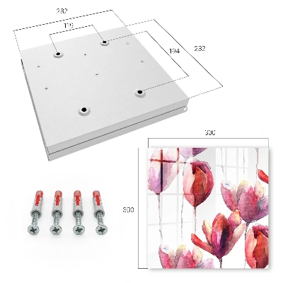Caixa para chaves Tulipas em aquarela