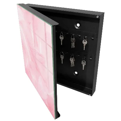 Caixa para chaves Penas cor-de-rosa