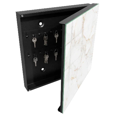 Caixa para guardar chaves com design em mármore