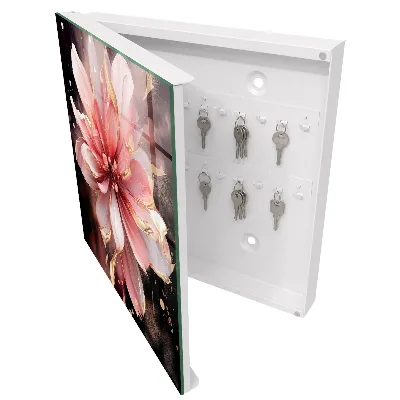 Caixa para guardar chaves Flor rosa