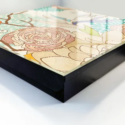 Caixa de chaves Flores abstratas